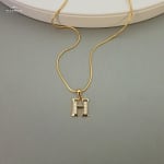 Gold Stoned Alphabet Necklace view 9