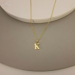 Gold Stoned Alphabet Necklace view 12