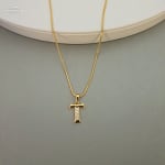 Gold Stoned Alphabet Necklace view 26