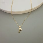Gold Stoned Alphabet Necklace view 21