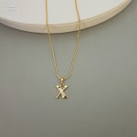 Gold Stoned Alphabet Necklace view 23
