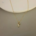 Gold Stoned Alphabet Necklace view 24
