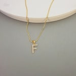 Gold Stone Full Alphabet Necklace view 4