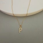 Gold Stone Full Alphabet Necklace view 8