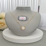 Cream on Gold Petal Necklace view 1