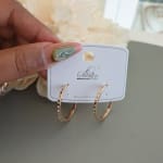 Stone Hoop Earring view 1