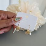 Gold Rose Petal Earring view 1