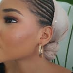 Gold Line Hoop Earring view 2