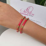 Gold Band Enamel Bangle view 5