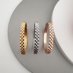 Stainless Steel Grid Bangle view 1