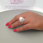 Silver Pearl Swirl Ring view 1