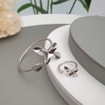 Polished Leaf Open Bangle view 2