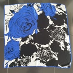 Petal Blue/Black 100% Silk Scarf view 2