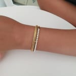 Layered Gold Pearl Bangle view 1