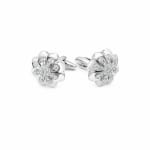 Silver Flower Stoned Cufflinks view 4