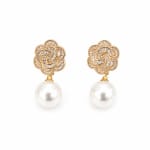 Flower and Pearl Earrings view 4