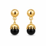 Gold Black Earrings view 2