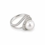 Silver Pearl Swirl Ring view 3