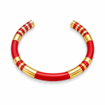 Gold Band Enamel Bangle view 7
