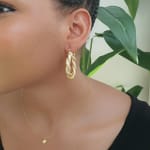 Gold Twist Loop Earring view 2