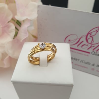 2Piece Steel Gold Ring