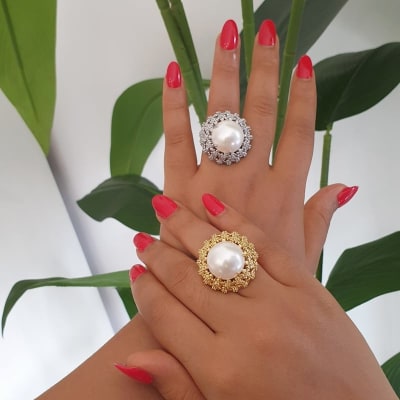 Pearl Shield Ring