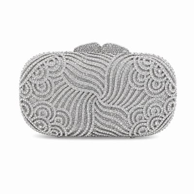 Silver Stone Clutch
