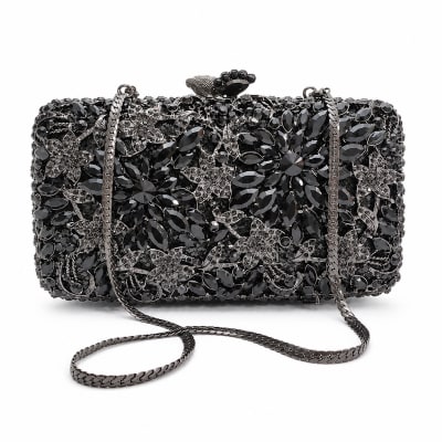 Black Rhinestone Clutch