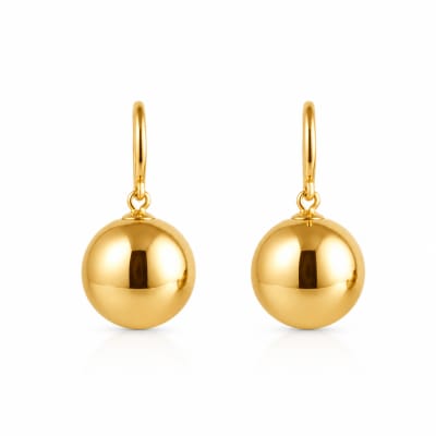 Gold Ball Earring