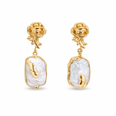 Gold Pearl Earring