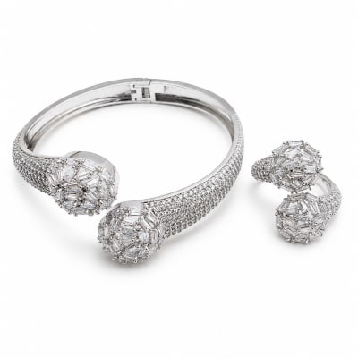 Prong Tip Bangle and Ring Set