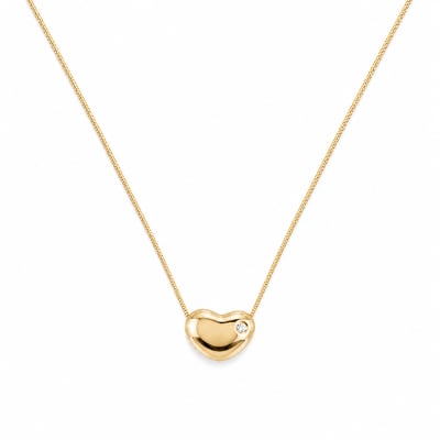 Gold-Tone Bean Pave Necklace