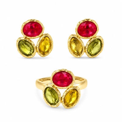 2Piece Multi Colour Gold Set