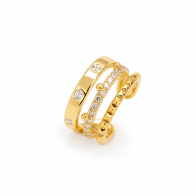 Triple Curve Stone Ring
