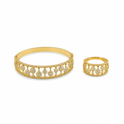 Dotted Bangle & Ring Set