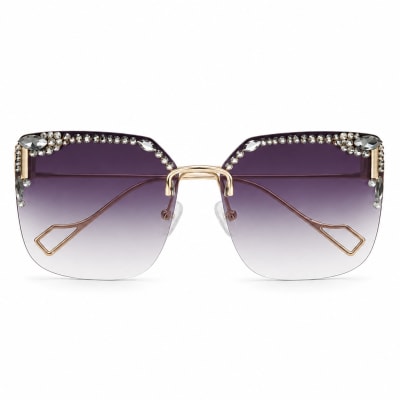 Crystal Rimless Sunglasses