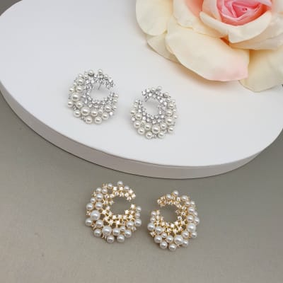 Pearl Cluster Earrings