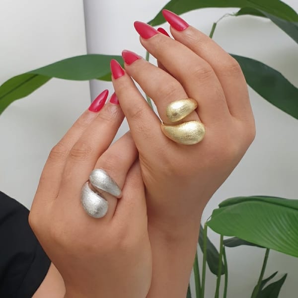 Brushed Cupped Ring
