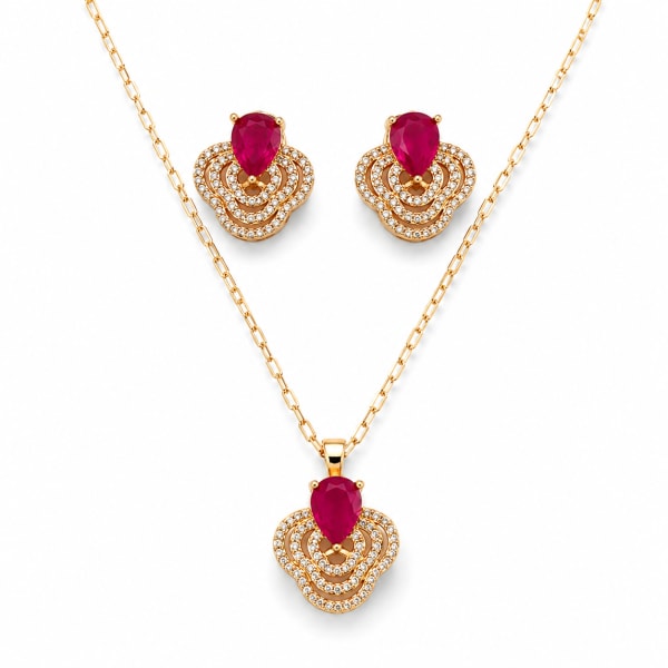 2Piece Red Flare Stone Set