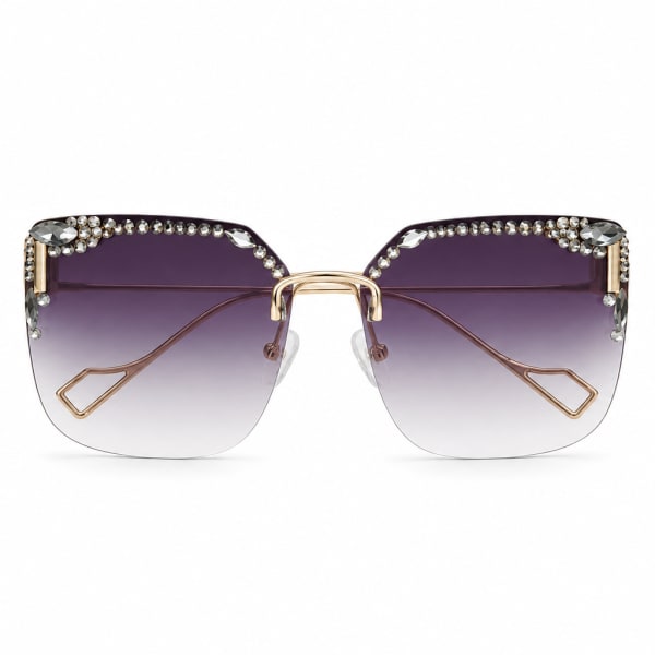 Crystal Rimless Sunglasses