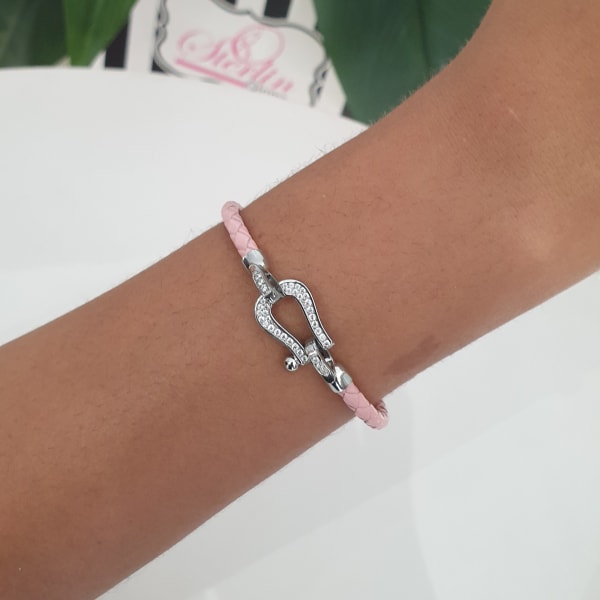 Anchor Link Leather Bangle