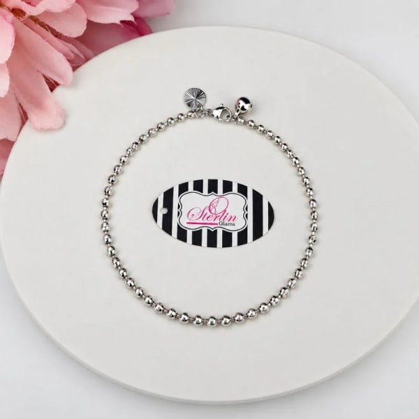 Silver Cascade Anklet