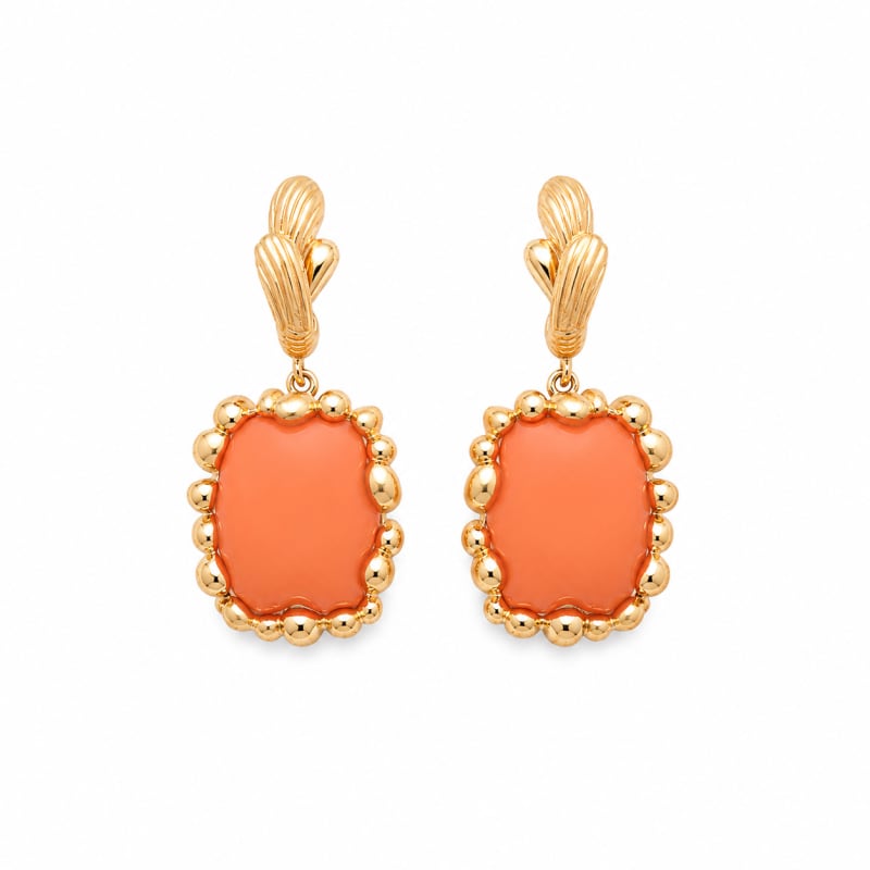 Coral Gild Earrings