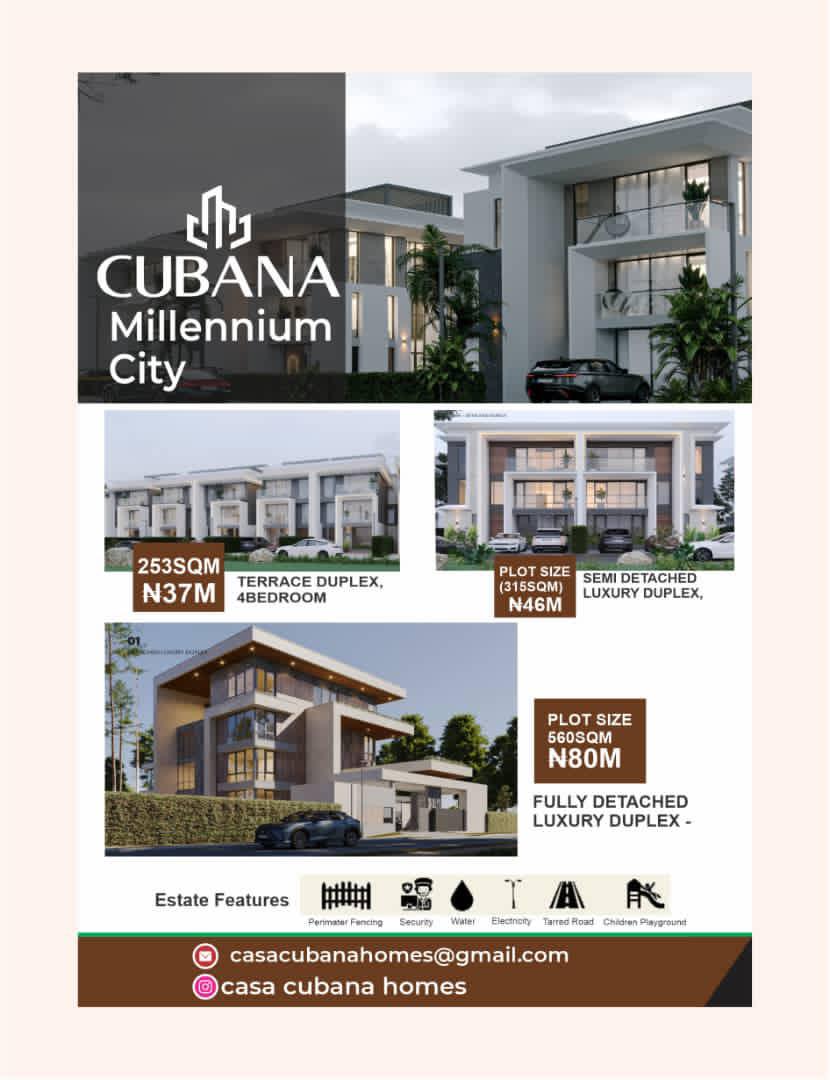 Luxury Duplexes For Sale in Asaba Delta State | Cubana Millennium City