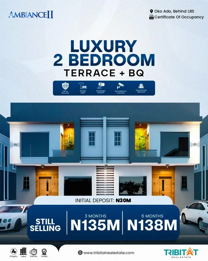 Luxury 2 & 3 Bedroom Terrace Duplex + BQ For Sale in Ajah Lagos | The Ambiance II