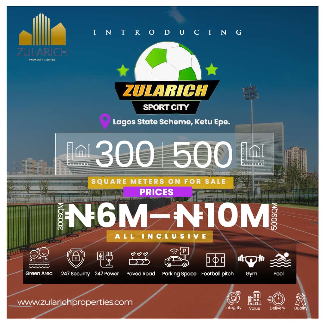 Land For Sale In Zularich Sports City, Epe, Lagos