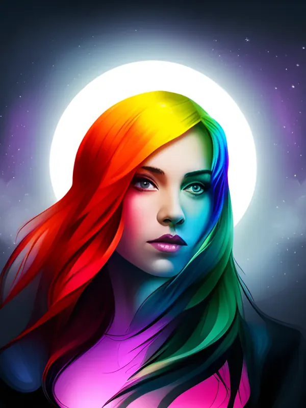 A girl in the rainbow