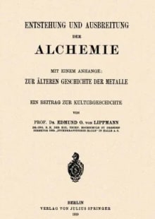 Cover of Entstehung und Ausbreitung der Alchemie, mit einem Anhange
