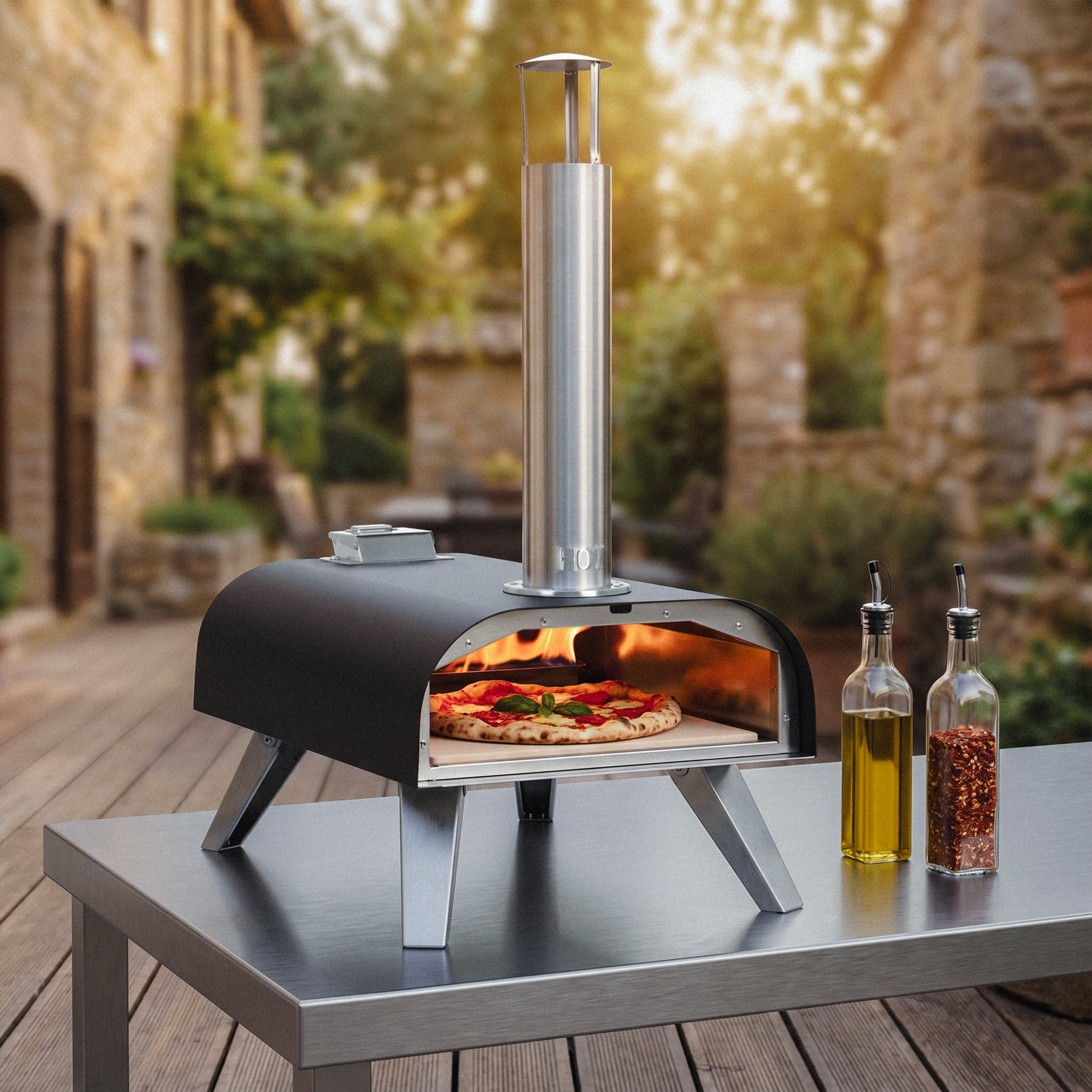 Four à pizza BIGHORN pour terrasse jardin camping et repas conviviaux