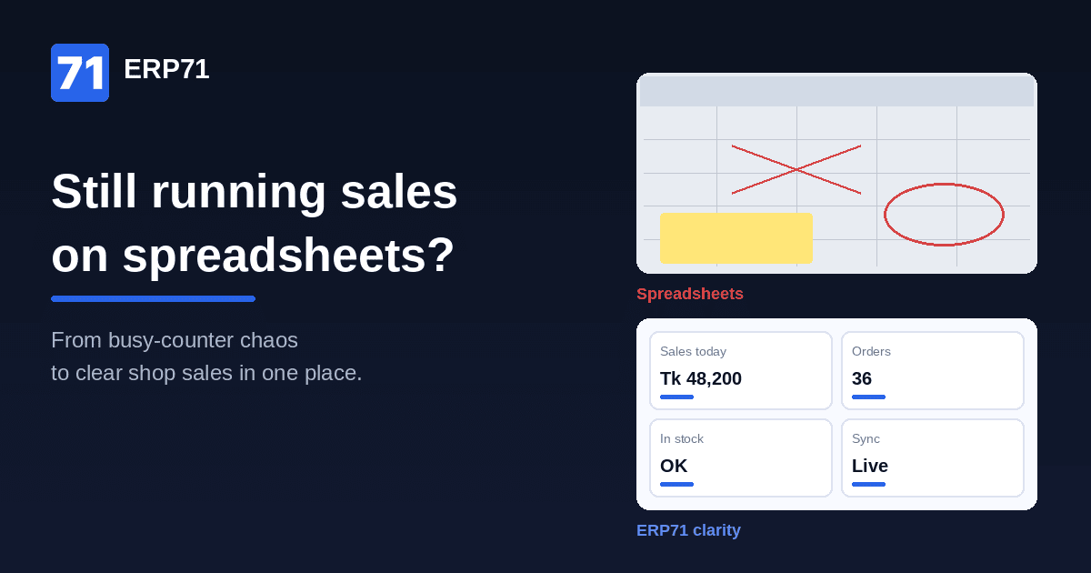 Spreadsheet sales and stock control for growing shops